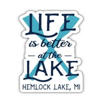 Hemlock jezero Michigan Suvenir Vinil naljepnica naljepnica za pakovanje 4-pakovanje