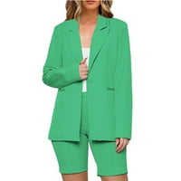 OKBOP Atletski kratke hlače za žene Ljeto poslovno odijelo odijelo dugih rukava obrubljeni kaputi vrhovi