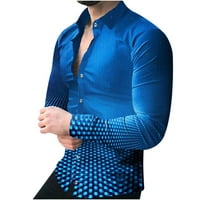 Bluze za muškarce dugih rukava za muškarce dugih rukava s tankom geometrijske grafičke tiskane majica