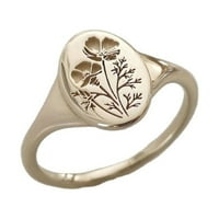 Ušteda pada do 50% popusta na prsten modni trend metal retro geometrijski zlatni zlat cvijet nakit poklon