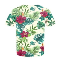 Hanas vrhovi ženski ljetni vintage stil tee, plus veličina majica s kratkim rukavima, cvjetni otisnuti