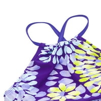Ciycuit Girls kupaći su bikinis set cvjetni ispis Natovi za leđa + kratki 3-14T Dječji kupaći kostimi