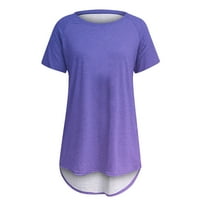 Vrhovi za žene, ženske ležerne ljetne okrugli vrat Pulover kratkih rukava bluza s majicama za bluzu
