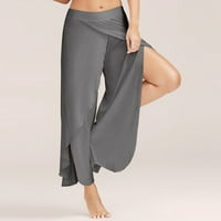 Mrat Yoga pune dužine hlače modni kombinezoni Kombinezonski struk široke noge Flowy Hlače Dame Ležerne