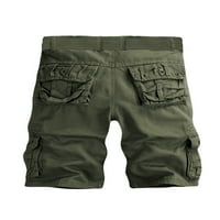 Huakaishijie MENS Cargo Shorts Gumb sa zatvaračem sa zatvaračem Kratke hlače Ležerne hlače, sa džepovima