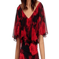 Odjeća $ Žene Nova crvena cvjetna haljina bluzon 4p Petites B + B