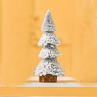 Dengmore božićni ukrasi mini božićne stablike snježnih ukrasa sa drvenim bazama Božićni ukras za ukrašavanje