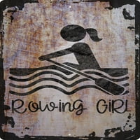 VOW Girl Water Oar Sportska trkačka ženska beža Wall Art Decor Funny Poklon