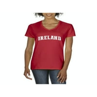 Ženska majica V-izrez kratki rukav - Irska