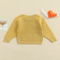 Canrulo Kids Baby Girl Boy Jesenski proljetni pleteni džemper Dugi rukav pulover na vrhu Ležerne prilike žute 4- godine