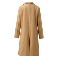DTIDTPE jakne za žene kaputi za žene za žene ženska vuna tanka kaput jakna dame vitak dugačak kaput