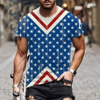 CLLIOS 4. srpnja Košulje Muške patriotske američke zastave Teers Classic okrugli vrat TOP VINTAGE majica
