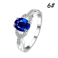 Mnjin Modni nakit Zircon Sapphirea Rubya Ring Vječni zaručni prsten x