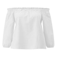Abtel Women majica Dugi rukav Tee Ležerna majica Dame Looung Loungewer Tunic Bluze White L