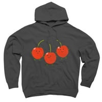 Slatko skakanje crvenih trešanja crtani ilustracijski ugaljni grafički grafički pulover Hoodie - dizajn