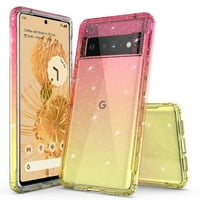 Google Pixel Pro CASE, ružičani hibridni sjaj Sparkle prozirna šareno coflint TPU kože za google pixel pro