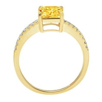 2.7ct Asscher Cut Yellow Prirodni citrinski 18K žuti zlatni godišnjički zaručni prsten veličine 9