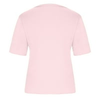 Ležerne ljetne košulje za žene V izrez kratki rukav, čvrste bluze Basic Office Bluzes Radne majice