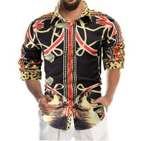 Stilska košulja za muške afričke Dashiki za ispis s dugim rukavima majice Svijetle boje u boji