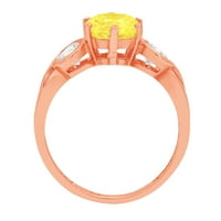 1.72CT okrugli rez žuta simulirana dijamant 14K 14K Rose Gold Gold Angažman kamena prstena veličine