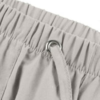 Cuoff hlače posteljina odjeća za muškarce Prirodne posteljine hlače za muškarce savremeni ugodno kvalitetno mekane posteljine džepom čvrste kratke hlače siva 4xl