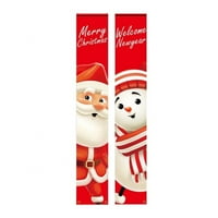 Par božićni ukrasi na vratima Torch Banner, sretan božićni znak sa snjegovićima i santa xmas visećim