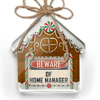 Ornament tiskani jednostrani čudar domaćih menadžera Vintage Funny potpisao sa božićom Neonblond