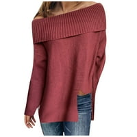Floleo ženski džemper zazor jesen zimske ženske kosaljke na dugim rukavima Pleteni džemper casual dugih