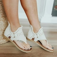 Sandale o plaži za žene za žene - Ljetno nošenje udobne nove klizanje na povremenim ravnim ženskim sandalama