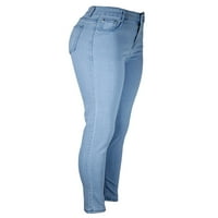 Ketyyh-Chn Flare traperice za žene Stretch visokog struka širine noge za čizme Cut Jeans Light Blue, 5xl