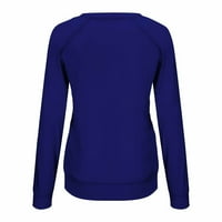 Ženski vrhovi zahvalnosti Okrugli džemper sa okruglim vratom Losoj bluza Hisless Duks HOT8SL4486971