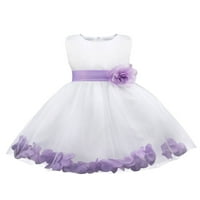 MSEMIS Girls Princess Pageant Vjenčanje djeveruša Cvjetna ploča Tulle Ball haljina haljina lavanda 4