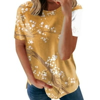 Ženske košulje Vintage Maslandion Print majica Cvjetna grafička kratka rukava Ležerna majica