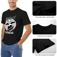 Panda Muška majica pamuk Ležerne prilike kratkih rukava Poklon Tee Black XS