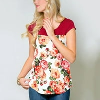 Fragarn Ženske materinske kratke rukave cvjetne tiskane majice za dojenje
