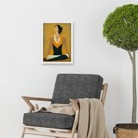 Seded Joga Pose Ilustracija u sendu Žuta umjetnička djela uokvirena zidna umjetnost Print A4