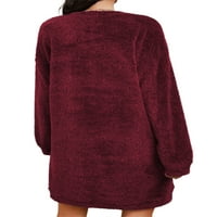 Žene Slouchy dugi rukav pulover Jumper Dame Ležerni džemper haljina ulica čvrsta boja ravne rublje Mini
