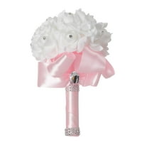 Veštački svileni vjenčani cvjetovi vjenčani buketi za mladenku, kristalne ruže Pearl djeveruška buket