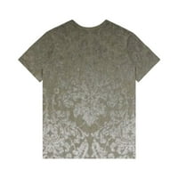 Ženski vrhovi ženske majice kratkih rukava od tiskanih V izrez imitacija pamuk vrhovi sivi xxl