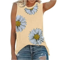 Plus size Ženski cvjetni tenkovi ljetni trendovi Ležerne grafičke grafičke labave lagane majice bez