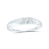10k bijeli zlatni dijamant Jednoredno povećanje venčanog prstena CTTW