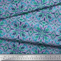 Soimoi ljubičasta pamučna poplin tkanina mozaic damask dekor tkanina tiskano dvorište široko