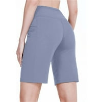 Ženski džepa visoki struk džepa kratke hlače Abdomen Control trening trčanje hlače joge hlače sive m