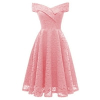 Sendresses za ženske bez rukava Srednja dužina SOLIZA A-LINE V-izrez haljina ružičasta L