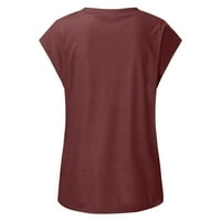 Yuwull ženski kratki rukav majica V izrez labava ležerna ljetna majica Solidna košulja na vrhu bazične