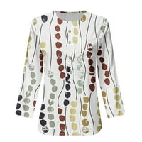 Ženski ljetni vrhovi Henley grafički otisci Bluze casual ženske majice rukav višebojni s