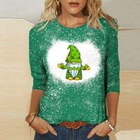 Izbijeljene majice sv. Patricka za žene slatke Gnome grafičke tine tens na vrhu ljetne majice kratkih