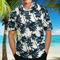 Homenesgenics muške majice s džepovima veličine xxl muške havajske majice za tisak kratkih rukava