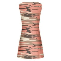 Ležerna kratka haljina za žene Ljeto cvjetni printu na rukavu bez rukava udubljeni na plaži haljina