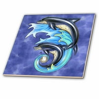 Breeze i sarilica Dolphin Morska divlja životinja Art Keramička pločica CT-156685-1